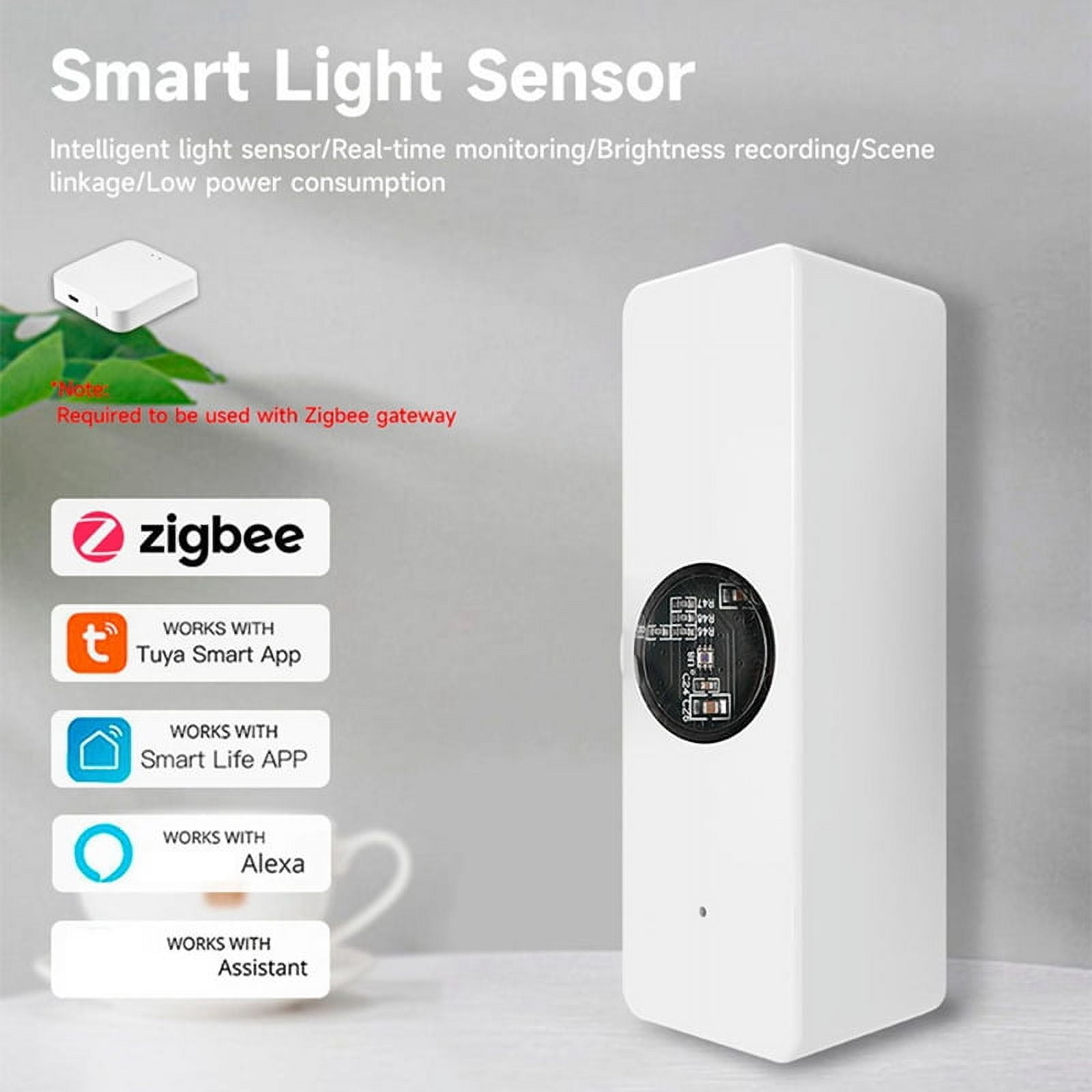 2X Tuya ZigBee Light Sensor Luminance Sensor Beam Sensor Real-Time Luminance Detection Smart Home Automation App Control