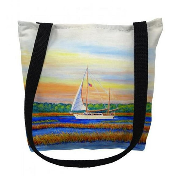 Betsy Drake TY1075M 16 x 16 in. Marsh Sailing Tote Bag - Medium