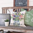 thumbnail image 3 of Spring Pillow Covers 20x20 Inch Wildflower Floral Mason Jar Bless This Home Flower Market Set of 4 Green Welcome Farmhouse Decorative Throw Pillows Cases Outdoor Decorations for Couch Sofa, 3 of 6