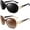 Black + Brown, variant on Sunglasses Womens Polarized Trendy Oversized Sun Glasses, Fashion Ladies Shades 100% UV400 Protection Sunglasses Big Frame