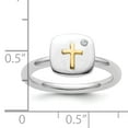 thumbnail image 2 of Primal Silver Sterling Silver and 14K Cross Stackable Diamond Ring, 2 of 5