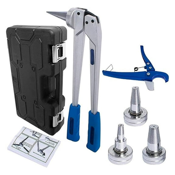 PEX Tube Expansion Tool Kit Meets F1960 Standard with 1/2inch 3/4inch 1inch Expander Heads and Tube Cutting Plier for Propex Expansion