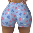 thumbnail image 2 of Picia Strawberry And Flowers Printed Workout Shorts for Women Seamless Scrunch Butt Lifting High Waisted Yoga Gym Booty Running Moisture-wicking Short Pants-, 2 of 9