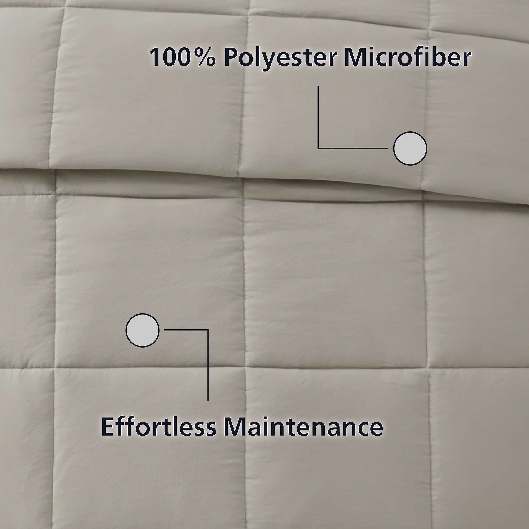Mainstays Full/Queen Comforter, Down Alternative, All-Season, Stone