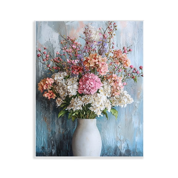 Stupell Industries Hydrangea Vase Still Life Floral Painting Unframed Art Print Wall Art, 11 x 14