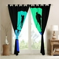 thumbnail image 4 of Ice Hockey Curtains,Puck Hockey Player 30%-50% Blackout Curtains 42x84 inch,Winter Sports Games Curtains & Drapes,Sports Game Patchwork Player Silhouette Window Curtains for Bedroom,Green Blue, 4 of 6