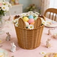 thumbnail image 2 of Woven Storage Basket With Handle Easter-Themed Imitation Rattan Rabbit Design Brown Plastic 20 cm x 15 cm x 27 cm, 2 of 8