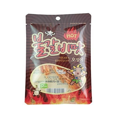 GANGWON Spicy Grilled Beef Ribs Dried Squid Snack X 5 Packs, perfect snack with (Best Veg Snacks With Beer)