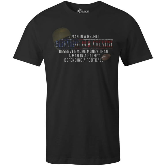 9 Crowns Tees Defending Our Country Armed Forces Graphic T-Shirt (Men's Black, Small)