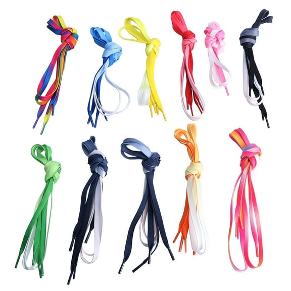 ifundom 11 Pairs 120cm Flat Colorful Gradient Shoelaces Sneaker Casual Shoes Shoelaces