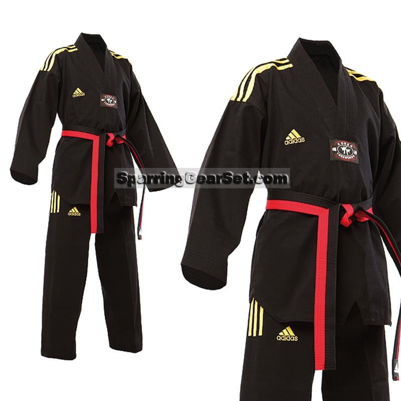 imagen Sesión plenaria cisne Adidas Champion II Taekwondo Uniform, All Black - Walmart.com