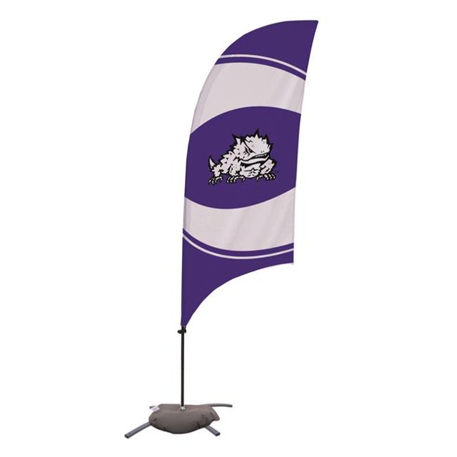 Showdown Displays 810029TCU-003 Drapeau 7,5 Pi Tcu Corned Frogs Rasoir Plume NCAA avec Base en Croix - No.003