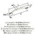 thumbnail image 3 of Amerock Inspirations 6-5/16 inch (160mm) Center-to-Center Satin Nickel Cabinet Pull, 10 Pack, 3 of 4