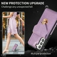 thumbnail image 5 of Allytech Card Holder Case for Samsung Galaxy S23 Plus, Premium PU Leather Kickstand Case with Metal Anti-Theft Buckle & Shoulder Strap, Shockproof Drop Protection Comfortable Grip Case, Purple, 5 of 7