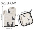 thumbnail image 2 of Yayeee Oven Mitts and Pot Holder Set of 4 Heat Resistant Kitchen Gloves Baking Hot Pad, Black Cute Cats, 2 of 5
