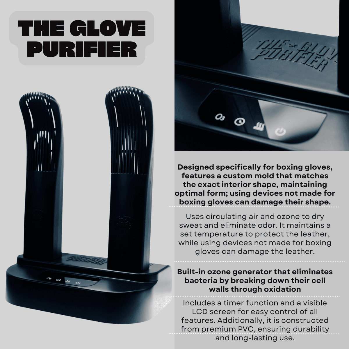 The Glove Purifier with Thermal Heating and O3-Enabled Active Technology Built for Preserving Boxing Gloves