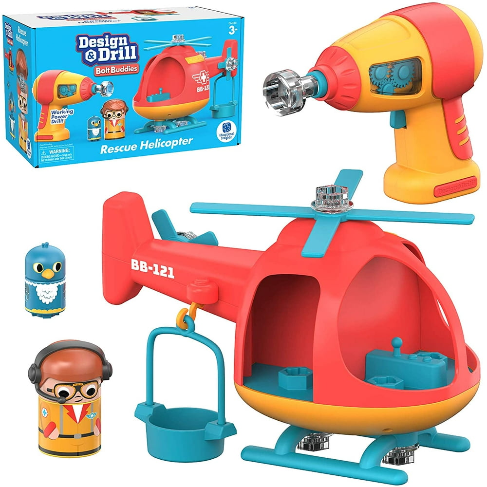 Educational Insights Design & Drill Bolt Buddies Helicopter Fine Motor