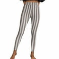 thumbnail image 6 of Womens Legging Pants Black White Striped Ankle Length Stretchy Soft Legging Pants Elastic High Waist Yoga Trousers (XL, Khaki), 6 of 6
