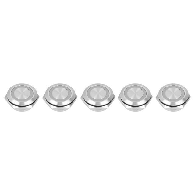 Wchiuoe Push Button Switch,5Pcs Momentary Push Button Switch Metal Auto Reset Ultra Thin Waterproof with LED 22mm,Momentary Push Button Switch