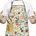 thumbnail image 2 of Pioneer Flower Floral Print Pattern Apron-Garden Aprons for Women with Pockets-Cotton Linen Waterproof Kitchen Cooking Gardening Aprons Adjustable for Kitchen,Cooking,BBQ and Salon 33x27 Inch, 2 of 7