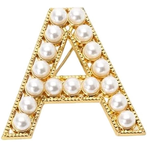 Initial Brooch Pin - A-Z 26 Letters Gold Plated Crystal Rhinestone Breastpin for Women, Personalized Name Gift for Her
