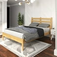 thumbnail image 4 of Camaflexi 58.11"W Mid-Century Wood Full Size Slat Bed Oak Finish, 4 of 10