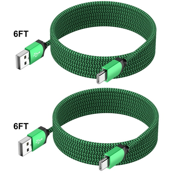 Usb C Cable,HopePow 2pcs 6ft Usb A to Usb C Cable Cord 3A Super Fast Charger Long Type C Charger Nylon Braided Type C USb Charging Cable Usb C for Samsung High Speed Android Phone Charger Type C