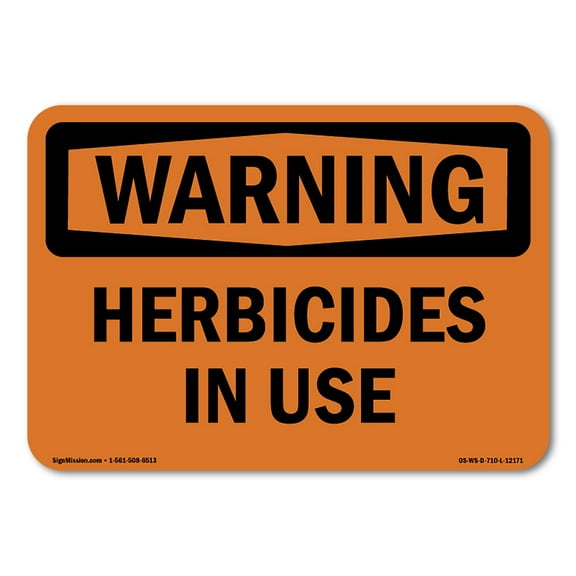 OSHA WARNING Sign - Herbicides In Use | Plastic Sign | Protect Your Business, Construction Site, Warehouse & Shop Area | Made in the USA