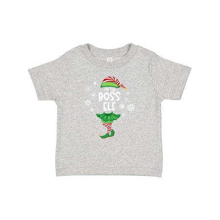 

Inktastic Funny Christmas I m the Boss Elf with Shoes and Hat Gift Baby Boy or Baby Girl T-Shirt