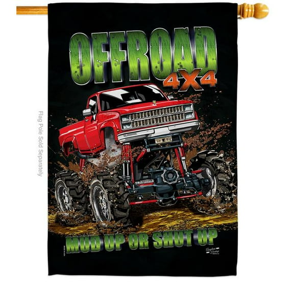 Angeleno Heritage H130408-P3 Offroad Interests Vehicle 28 x 40 in. Double-Sided Decorative Vertical House Flag for Decoration Banner Garden Yard Gift