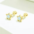 thumbnail image 2 of YAYAJAJU Star Opal Stud Earrings for Women, 925 Sterling Silver Hypoallergenic Jewelry Gifts, 2 of 6