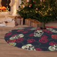 thumbnail image 6 of Sikiie Roses Skulls 30-48 inches {designName} Print Christmas Tree Skirt Snowman Xmas Tree Skirt with Edge Christmas Decorations for Holiday Party36", 6 of 7