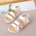 thumbnail image 5 of WUANDIXFA Girls Heels Girl's Sandals Toddler Little Kid Girls Sandals Fashion Bow Summer Shoes White,1 M, 5 of 5