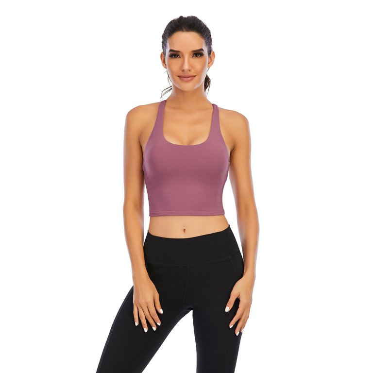 Sport Bras Padded Strappy Criss Cross Cropped Bras for Yoga