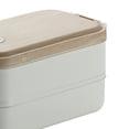 thumbnail image 5 of Fiambrera de 2 niveles apilable a prueba de fugas PP de acero inoxidable contenedores Bento aislados portátiles para adultos niños trabajo escolar blanco, 5 of 5