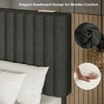 thumbnail image 4 of Virans Full Size Bed Frame, Upholstered Linen Platform Bed frame with Fabric Headboard,Solid Wood Slats Support,Noise Free,No Box Spring,Easy Assembly,Dark Gray, 4 of 9