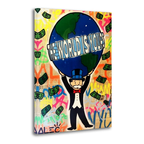 The World Is Yours Alec-Monopolys Print Photo Art Painting Canvas Poster Home Decorative Bedroom Modern Decor Posters Gifts 24x36inch(60x90cm)