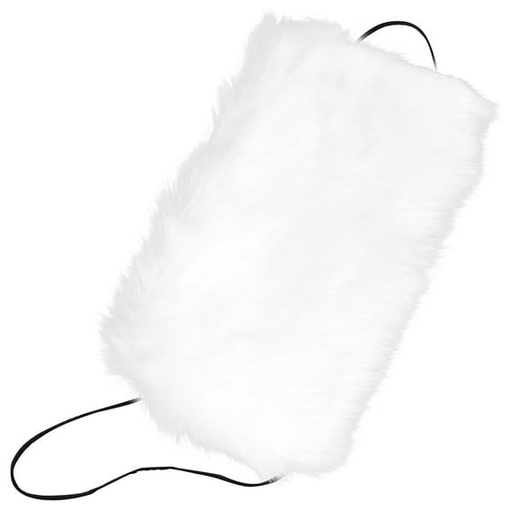 OULII Fur Muff Hand Warmer White Faux Fur 1Pcs Warmth