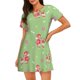 thumbnail image 1 of Balery Cute Poodle Dog Camisón de manga corta con cuello redondo para mujer, cómodo y elegante., 1 of 6