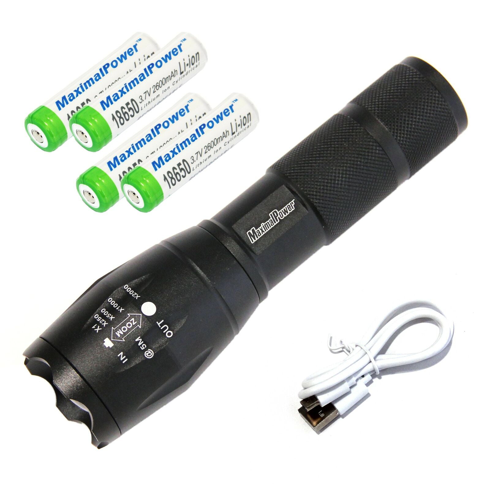 Details about   3.7V Rechargeable Battery&5Mode Tactical Waterproof Zoomable Flashlight &Charger