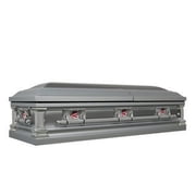 Overnight Caskets Veterans Silver Steel 18-Gauge Funeral Casket, Rectangular