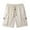 Beige, variant on Mlzmgr Plus Size Cargo Shorts for Men S-5XL Drawstring Elastic Waist Stretchy Short Pants Outdoor Hiking Shorts