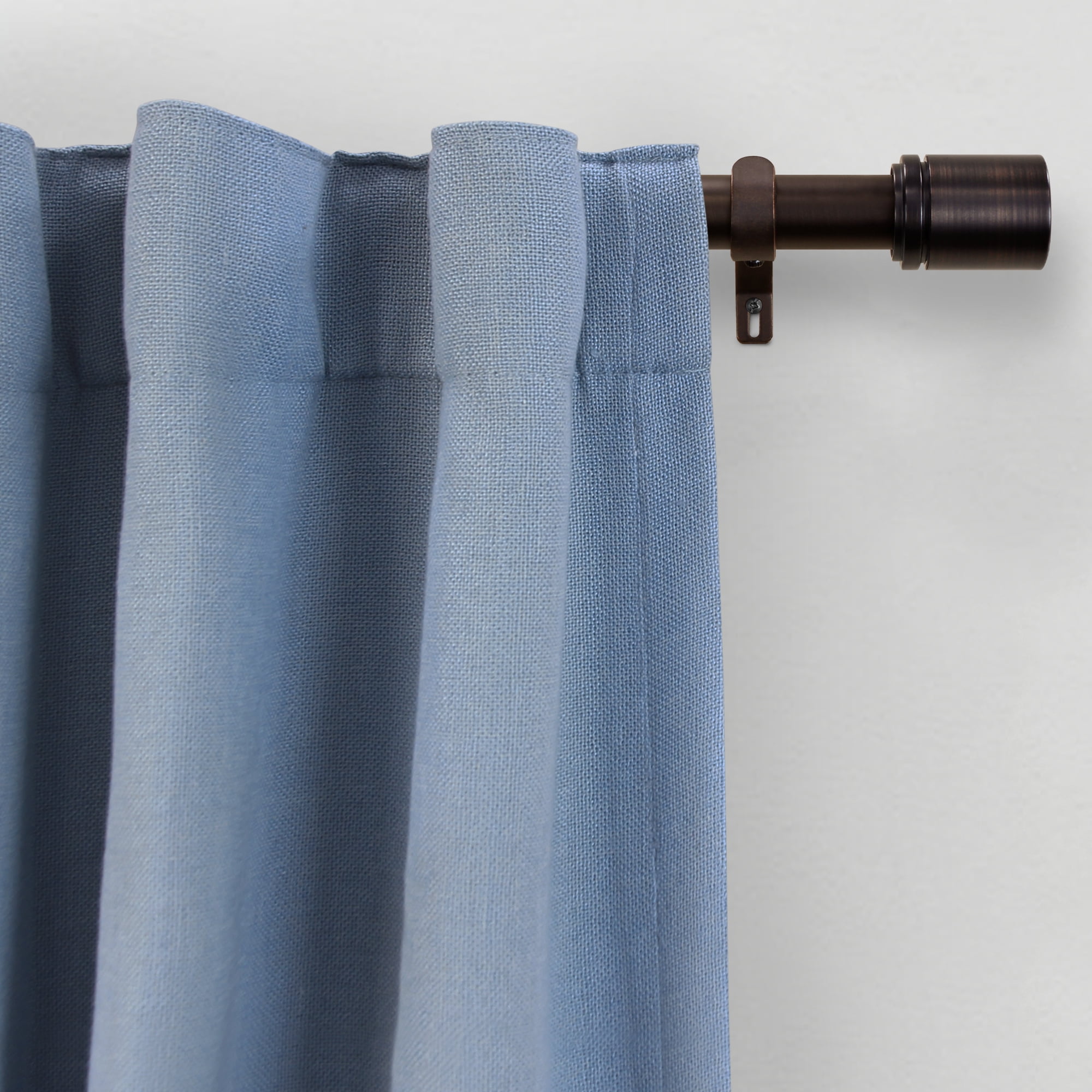 Better Homes & Gardens 1" Oil Rubbed Bronze Cylinder Adjustable Single Curtain Rod Set, 120"-180"