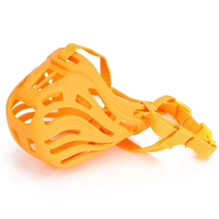 Soft Anti-Biting Adjustable Breathable Dog Muzzle Prevent Barking Dog Mouth Cover Pet Training ORANGE