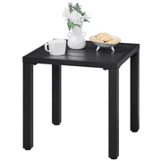 Alden Design Outdoor Small Metal Coffee Table for Patio, Black