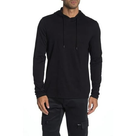 Michael Kors BLACK Cotton Hoodie Casual Shirt, US X-Large