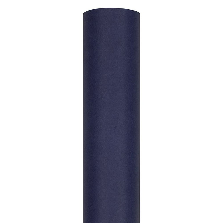 Jam Paper & Envelope Navy Cobalt Blue Matte Gift Wrapping Paper, All Occasion, 25 Sq. ft, 2 Pack