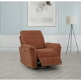 thumbnail image 2 of Adler Upholstered Power Swivel Glider Recliner Rust, 2 of 10