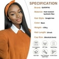 thumbnail image 4 of QUEENTAS Headband Wig 16 Inch Straight – Pre Plucked Natural Hairline Glueless Synthetic Wig Heat Resistant Tangle-Free for Daily Party Use (Black), 4 of 6