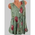 thumbnail image 1 of Camiseta con estampado de moda de talla grande para mujer, chaleco sin mangas con cuello en V, camiseta informal para mujer, tops para mujer, 1 of 4